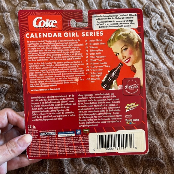 JOHNNY LIGHTNING Calendar Girl Series Coca-Cola ‘50 Mercury Woody #4 RARE - Picture 3 of 4